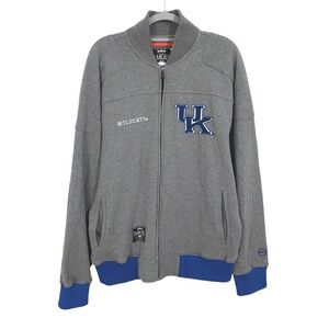 Franchise Club Kentucky Wildcats Full Zip Sweatshirt Mens Medium Gray Blue